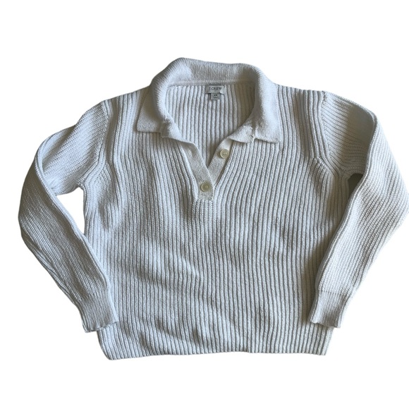 J. Crew white chunky knit cropped sweater - Picture 1 of 6